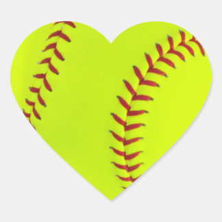 Stickers Coeur de softball pour filles
