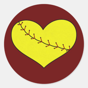 Stickers Coeur de softball rapide