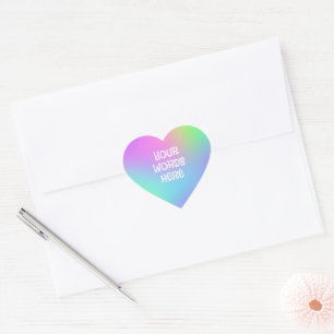 Stickers Coeur dégradé arc-en-ciel personnalisés