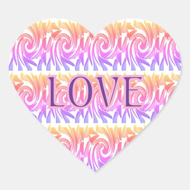 Stickers Coeur Design coloré (Devant)
