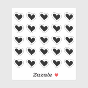 Stickers Coeur Doodle Noir