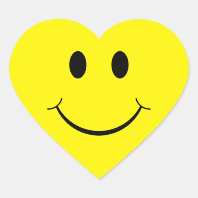 Stickers Coeur du visage jaune (Devant)