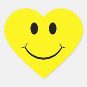 Stickers Coeur du visage jaune