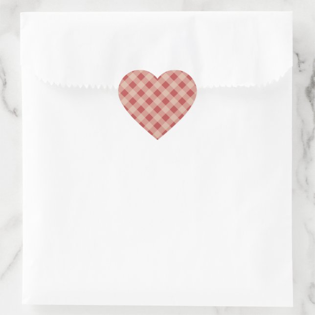 Stickers Coeur En vichy Pays Rouge (Sac)