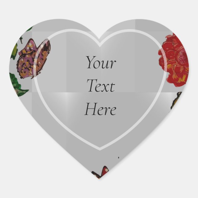 Stickers Coeur Fleurs et Fleurs (Devant)