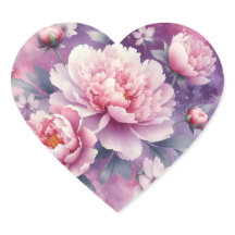Stickers Coeur Galaxy Peony
