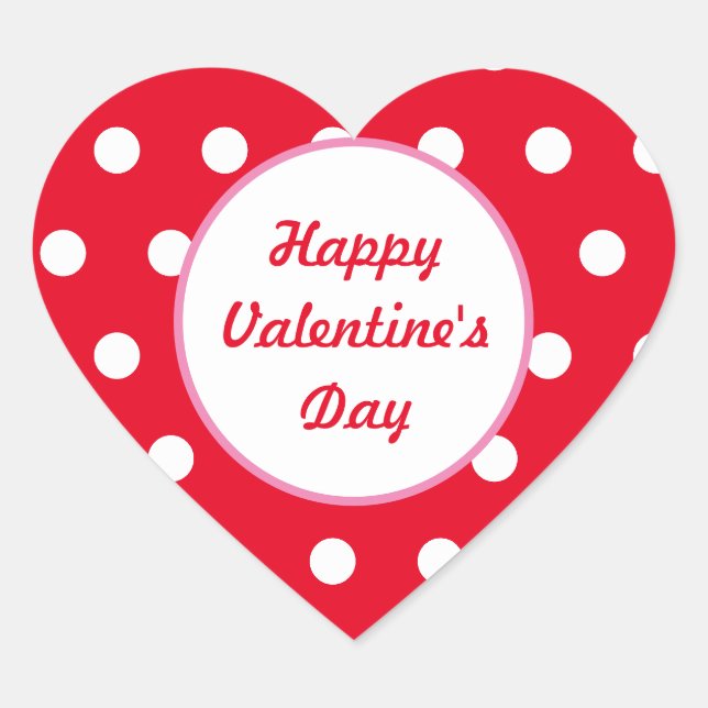 Stickers Coeur Heureuse Sainte-Valentin (Rouge et  (Devant)