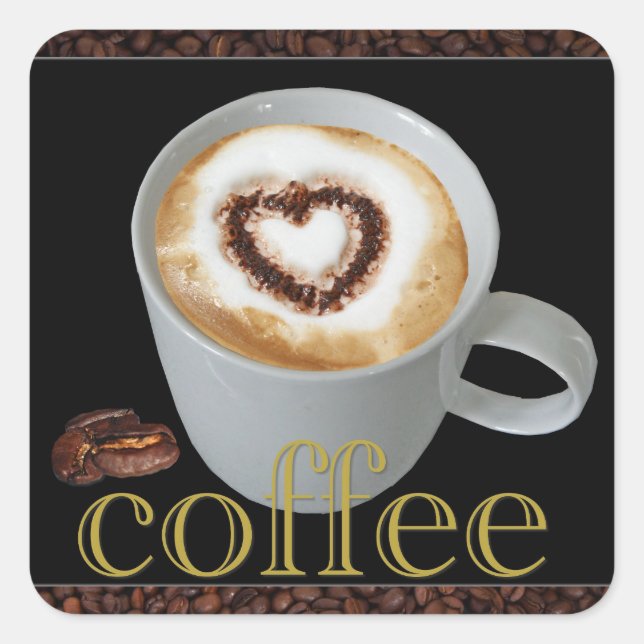 Stickers Coeur Love Café (Devant)