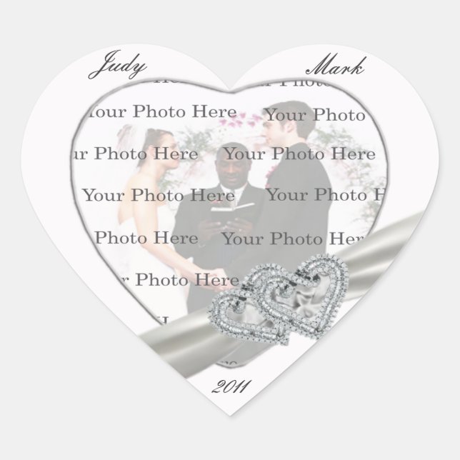 Stickers Coeur Mariage blanc (Devant)