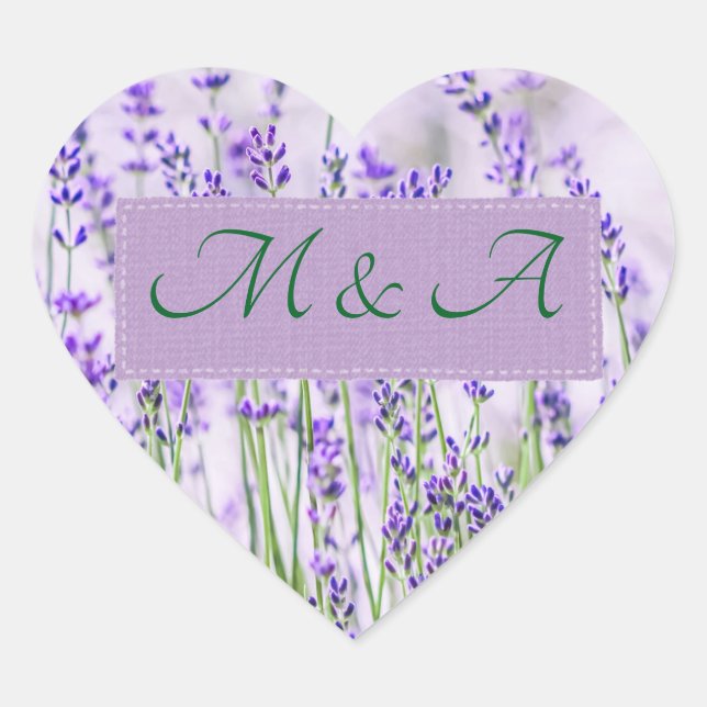 Stickers Coeur Mariage Lavender Fields (Devant)