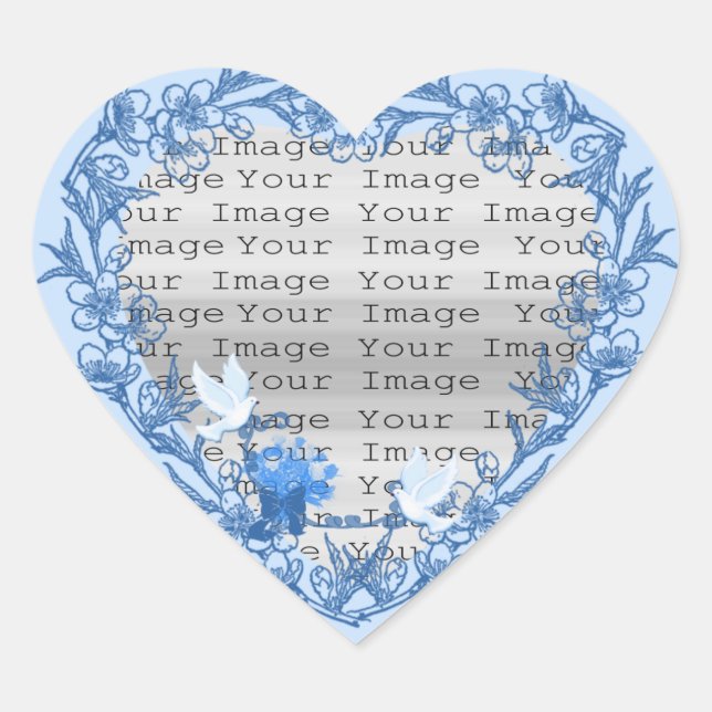 Stickers Coeur Mariage Personnalisé Dove (Devant)
