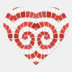 Stickers Coeur MOSAÏQUE ROUGE