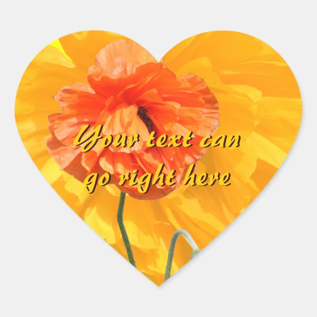 Stickers Coeur Orange Poppy (Devant)
