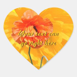 Stickers Coeur Orange Poppy