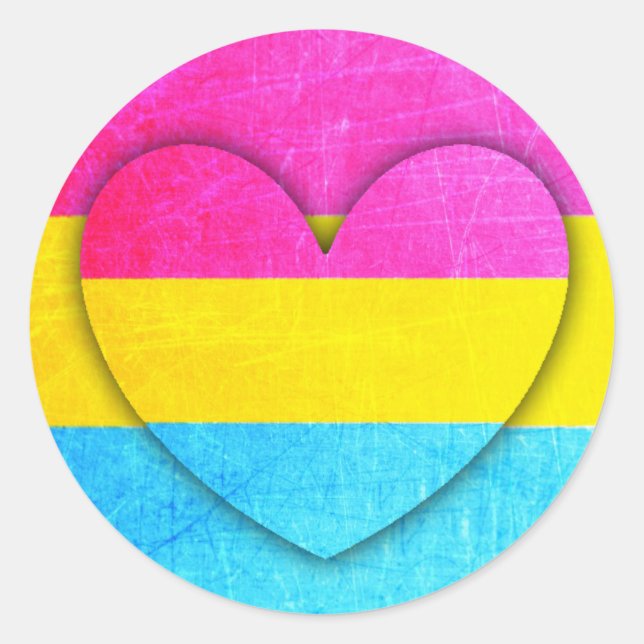 Stickers Coeur Pansexuel (Devant)