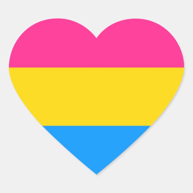 Stickers Coeur Pansexuel Pride (Devant)
