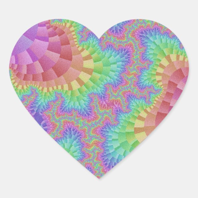 Stickers Coeur Pastel Arc-en-ciel (Devant)