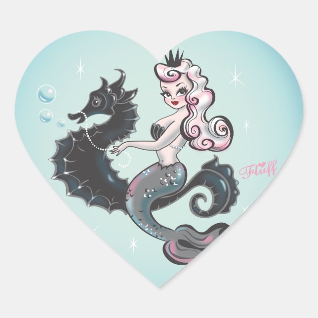 Stickers Coeur Pearla Mermaid (Devant)