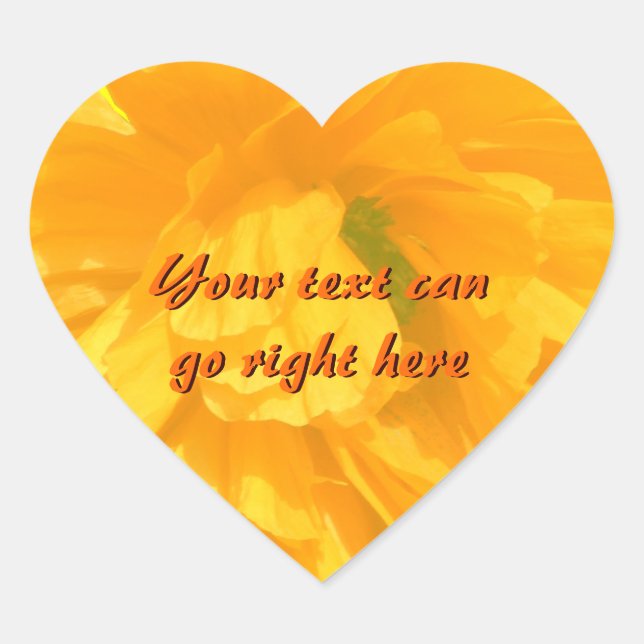 Stickers Coeur Pétales De Pavot (Devant)