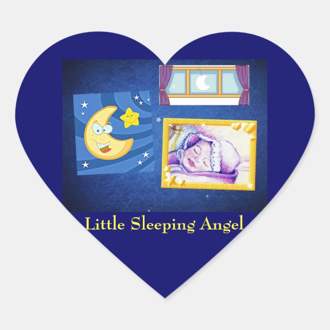 Stickers Coeur petit ange couchant (Devant)