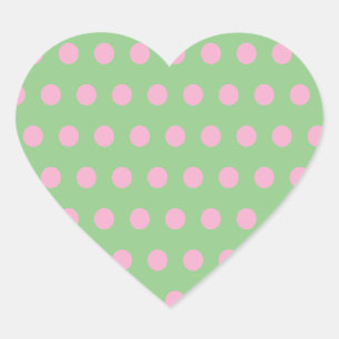 Stickers Coeur Pointe Polka (Sage Green & Pastel P