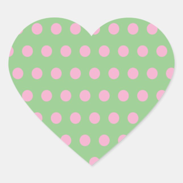 Stickers Coeur Pointe Polka (Sage Green & Pastel P (Devant)
