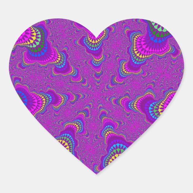 Stickers coeur pourpre arc-en-ciel Starburst (Devant)
