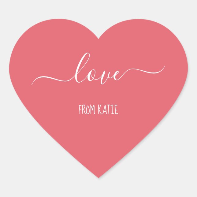 stickers coeur rose avec amour pour la Saint Valen (Devant)