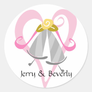 Stickers Coeur rose & Cloches Argent