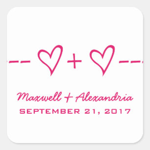 Stickers Coeur rose équation Mariage