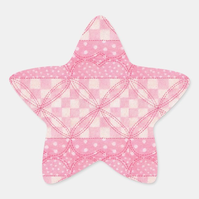 Stickers COEUR ROSE QUILT Star (Devant)