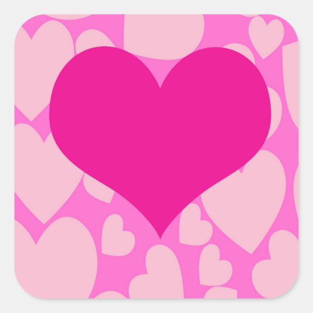 Stickers Coeur Rose Romantique. (Devant)