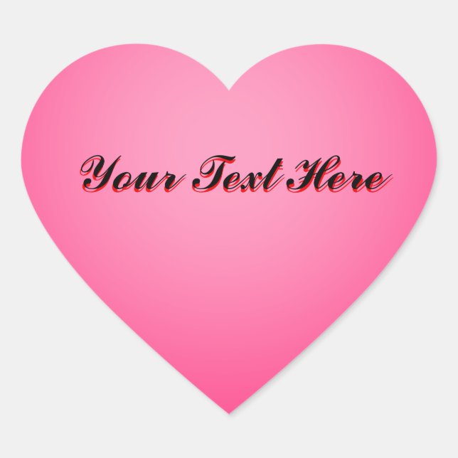 Stickers Coeur rose texte personnalisé (Devant)