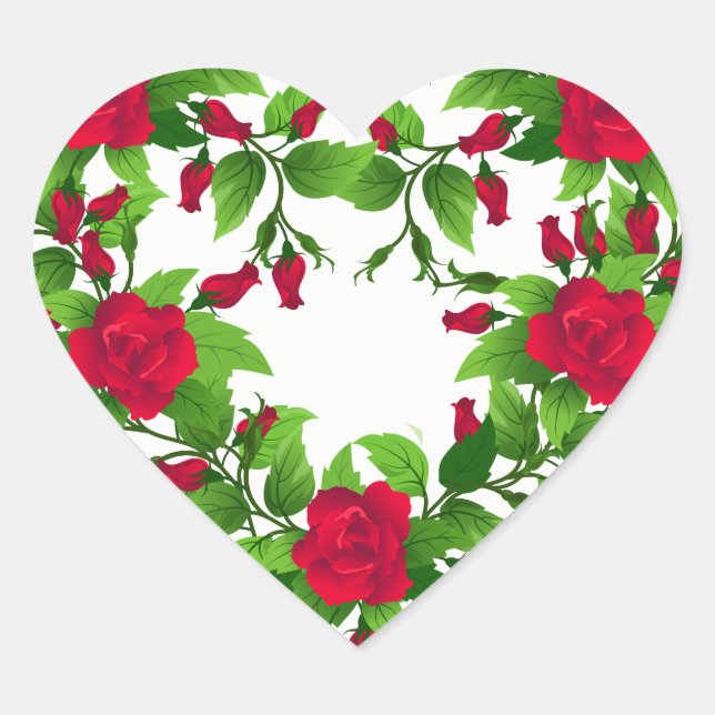Stickers Coeur-Roses Rouges (Devant)