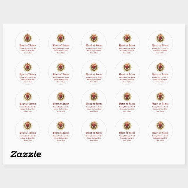 Stickers Coeur Sacré de Jésus (Feuille)