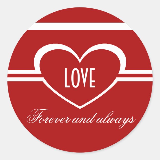 Stickers Coeur Simple, Rouge Profond (Devant)