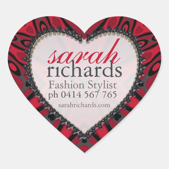 Stickers Coeur Tribal Rouge (Devant)