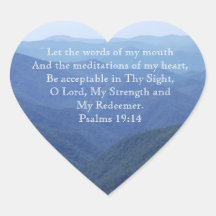 Stickers Coeur Verse Blue Ridge Mountains