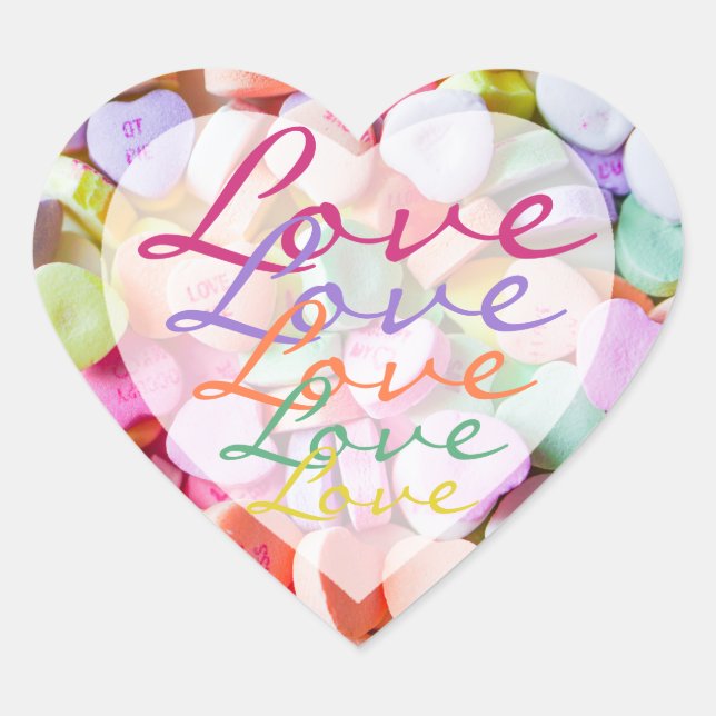 Stickers - Coeurs de bonbons Amour arc-en-ciel (Devant)