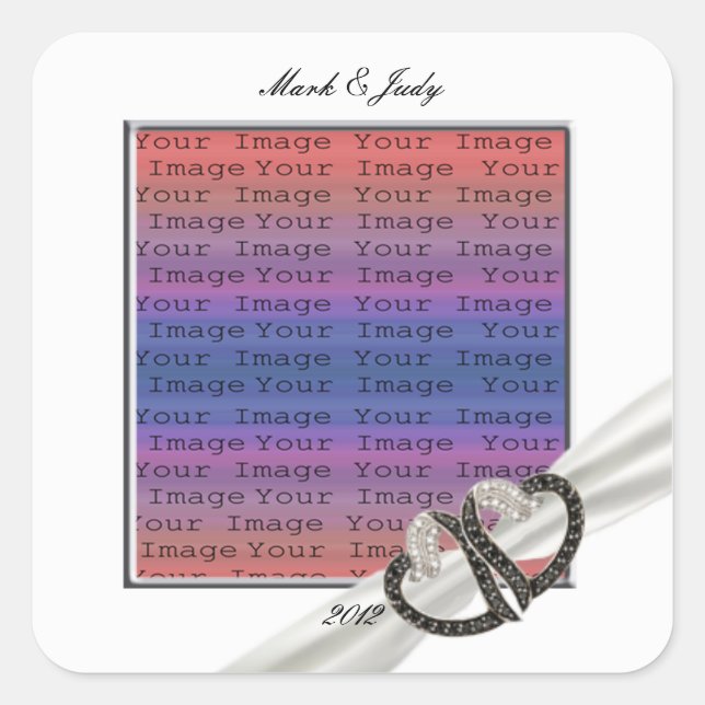 Stickers Coeurs Diamants Noir & Blanc (Devant)