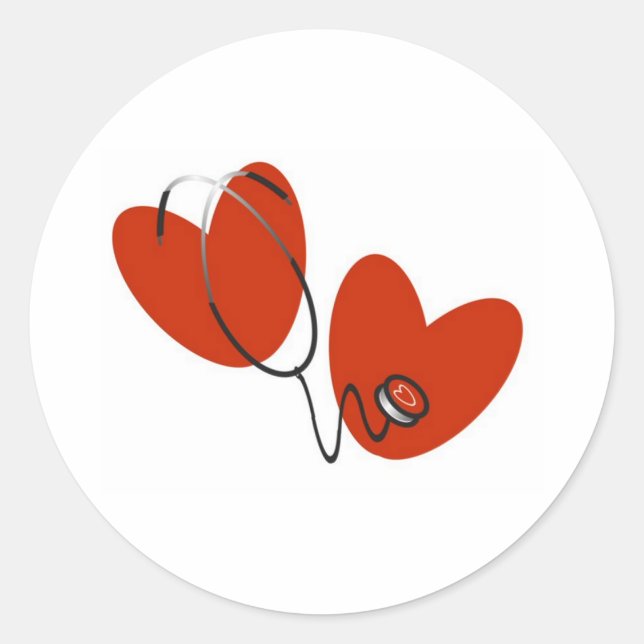 Stickers Coeurs et Stethoscope (Devant)