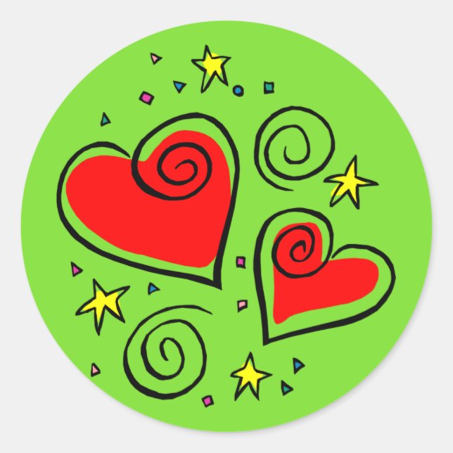 Stickers Coeurs Lumineux et Brun (Devant)