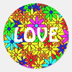 Stickers Collage d'alimentation de fleurs d'amour