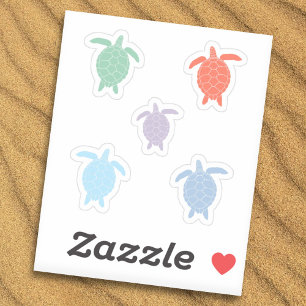 Stickers Coloré Tortue de mer