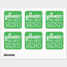 Stickers colorés "Please Do Not Bend" - 3 pouces