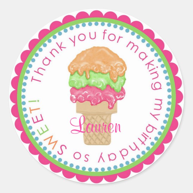 Stickers cône de crème glacée Littlebeane (Devant)