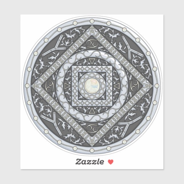 Stickers Contour Mandala Cancer (Feuille)