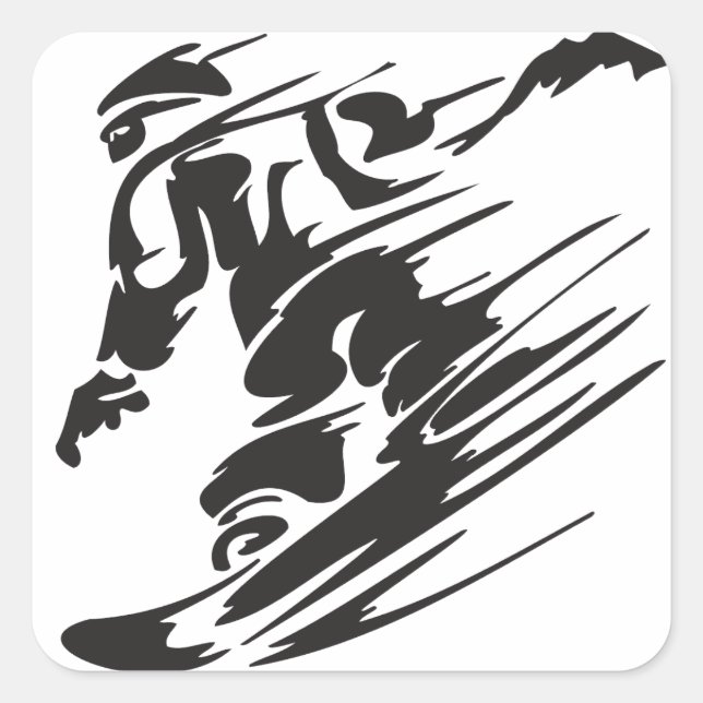 Stickers cool Silhouette Snowboard Mountain (Devant)