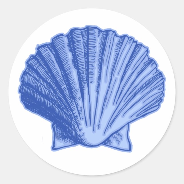 Stickers Coquillage bleu tropical (Devant)