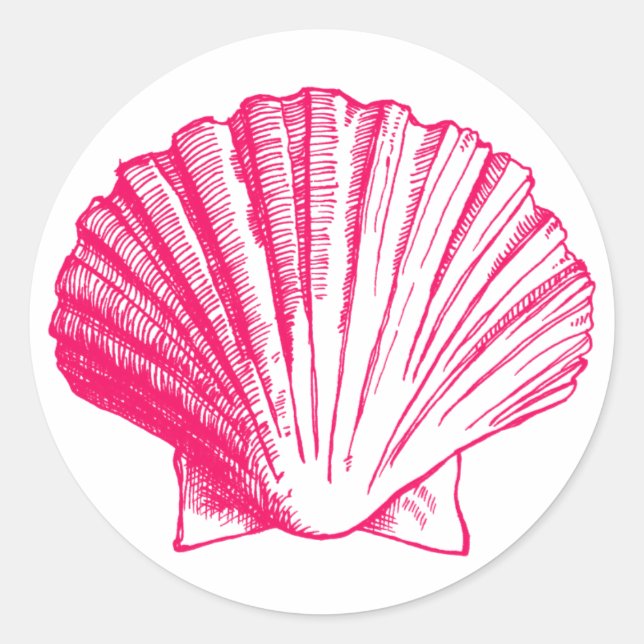 Stickers Coquille de la mer Rose profonde (Devant)